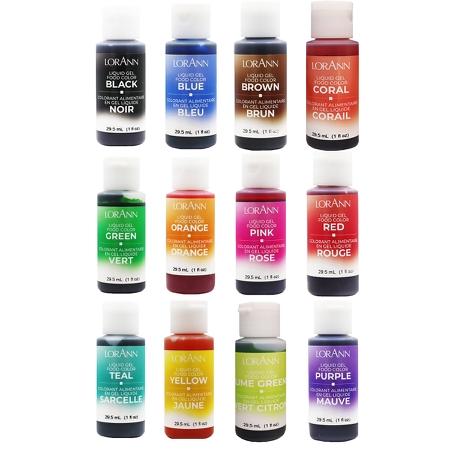 Liquid- Gel Food Color 1 oz Set of 12