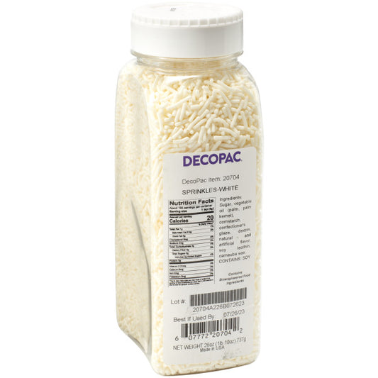 Decopac White Sprinkles Jimmies 26oz 20704
